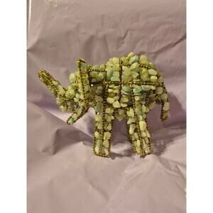 Jade Colored Stone Elephant 6"x4"